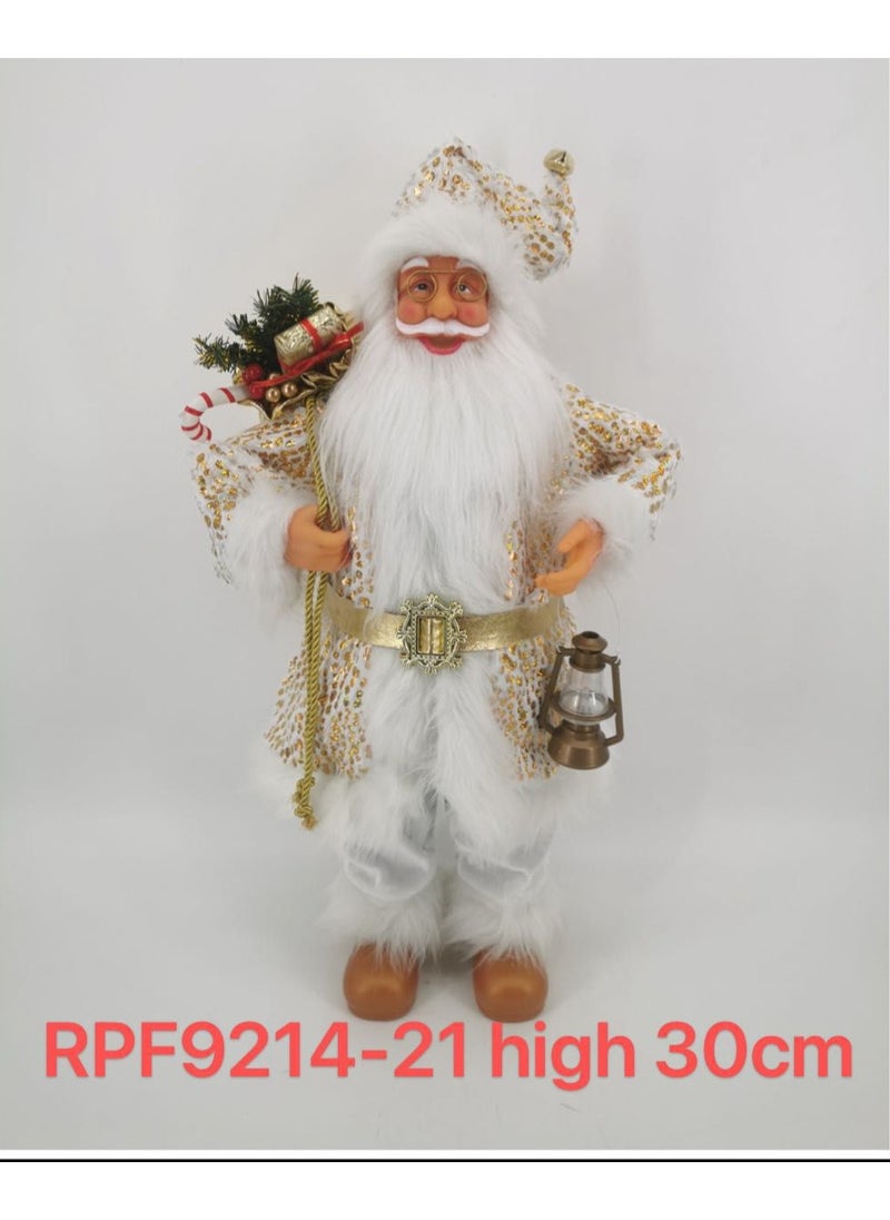 Christmas Santa Figurine Decorations Standing Christmas Santa Claus Doll Santa Knitted Doll Xmas Ornament Cute And Durable Gift for Holiday Party Home Decorations