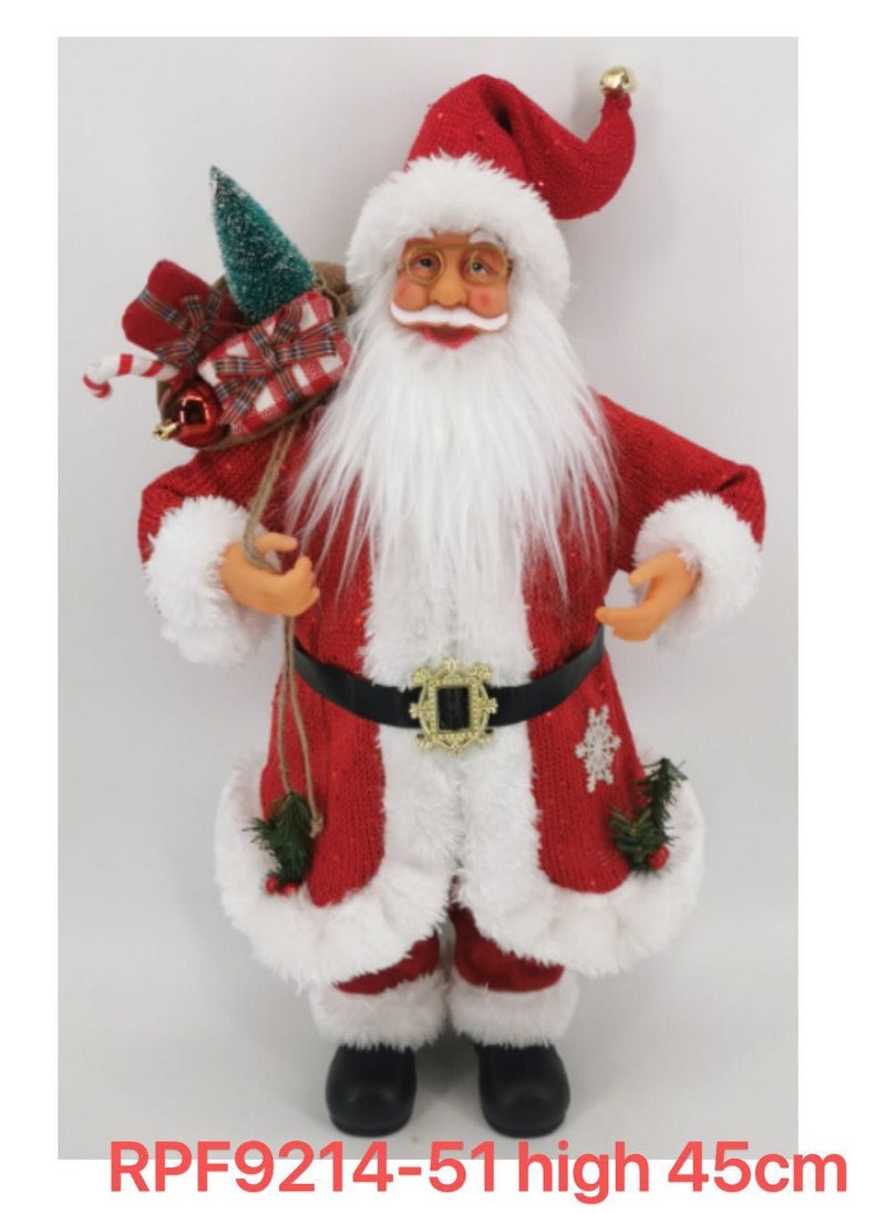 Christmas Santa Figurine Decorations Standing Christmas Santa Claus Doll Santa Knitted Doll Xmas Ornament Cute And Durable Gift for Holiday Party Home Decorations