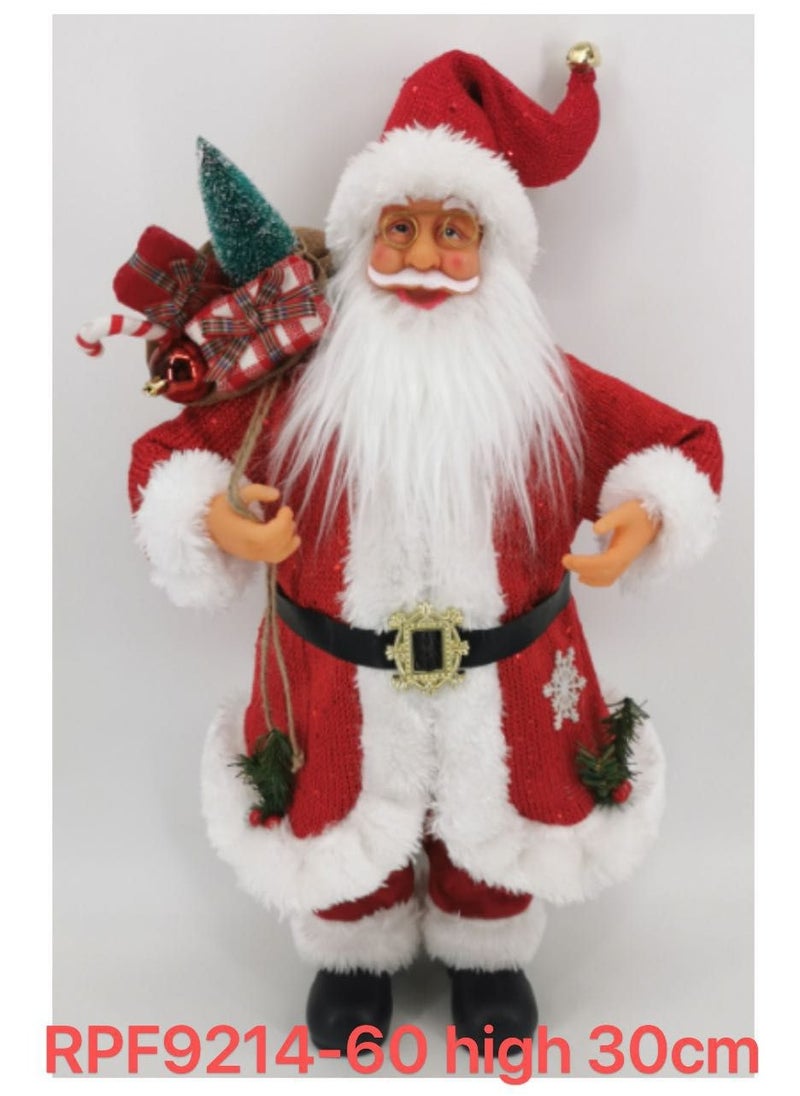 Christmas Santa Figurine Decorations Standing Christmas Santa Claus Doll Santa Knitted Doll Xmas Ornament Cute And Durable Gift for Holiday Party Home Decorations