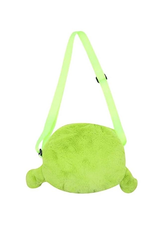 Cute Frog Plush Crossbody Bag Novelty Frog Purse Soft Stuffed Animal Fluffy Tote Bag Gifts for Women Girls Boys,Green2#