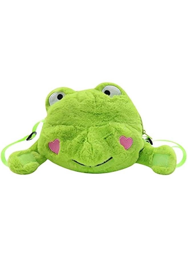 Cute Frog Plush Crossbody Bag Novelty Frog Purse Soft Stuffed Animal Fluffy Tote Bag Gifts for Women Girls Boys,Green2#