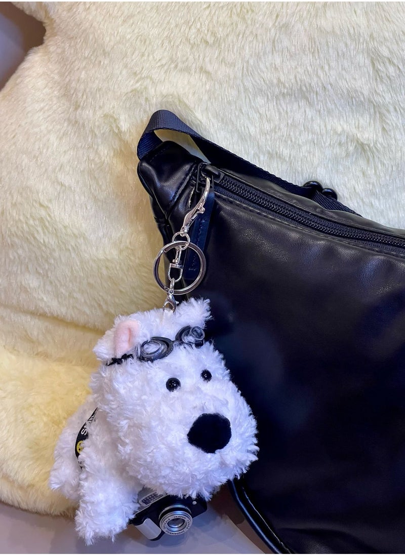 This special and cute West Highland Terrier puppy plush pendant bag charms that loves photography will make sound and light up when the camera shutter is pressed. It is very suitable as an anniversary gift or birthday gift for relatives, friends, and lovers. It can be used as a highlight during daily commuting and school, showing your uniqueness and exquisiteness.