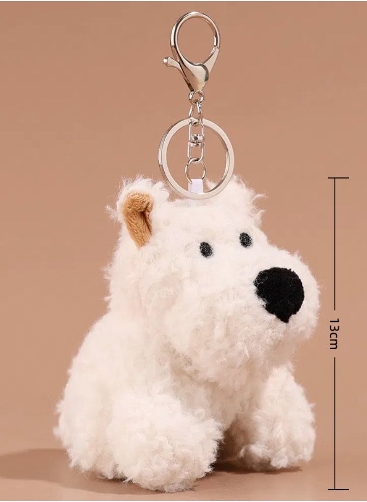 This special and cute West Highland Terrier puppy plush pendant bag charms that loves photography will make sound and light up when the camera shutter is pressed. It is very suitable as an anniversary gift or birthday gift for relatives, friends, and lovers. It can be used as a highlight during daily commuting and school, showing your uniqueness and exquisiteness.