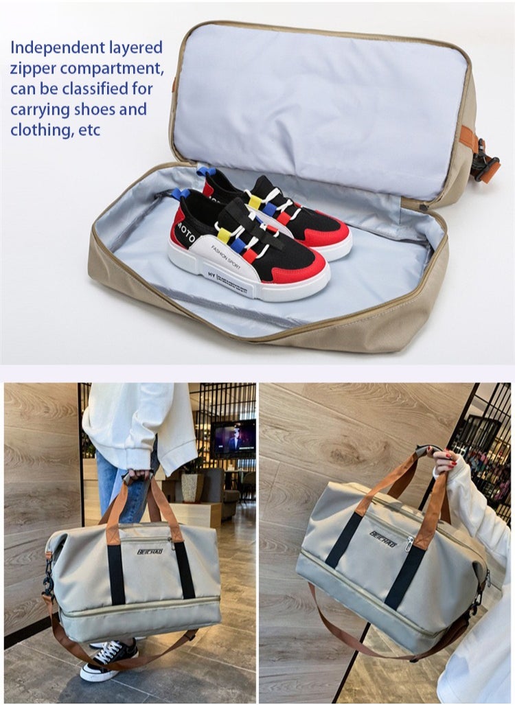 Men's and women's travel bags, large capacity boarding luggage bags, sports travel bags with dry wet separation, large capacity fitness bags