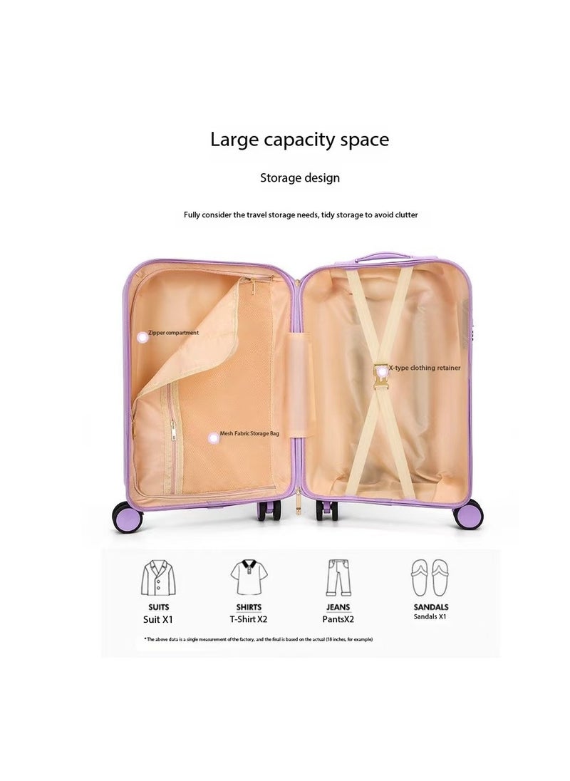 20 Inch Children's Suitcase 3D Cartoon Pattern AB Double-sided Pattern Switchable Children's Trolley Suitcase Travel Case Boys Girls Roller Suitcase with Lock Student Youth Wheeled Small Suitcase Ca