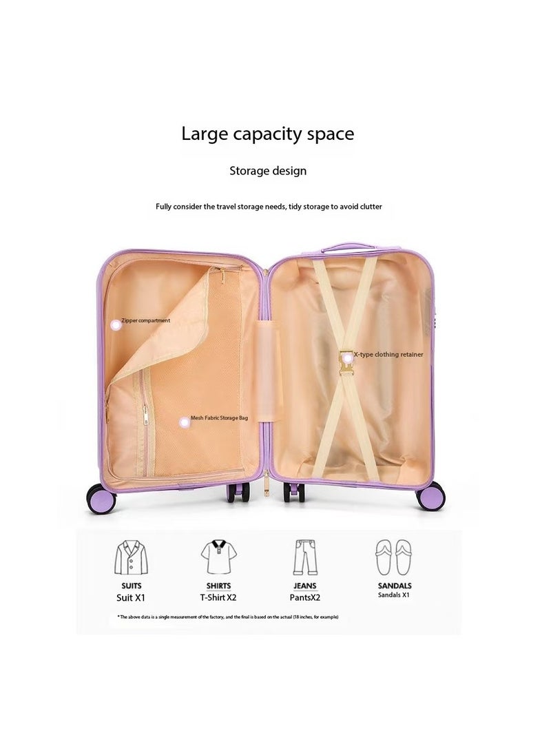 Children's suitcase 20-inch cabin suitcase universal wheel 3D deformation pattern sticker AB surface pattern switch lightweight carry-on suitcase travel suitcase cabin suitcase children's toddler tr