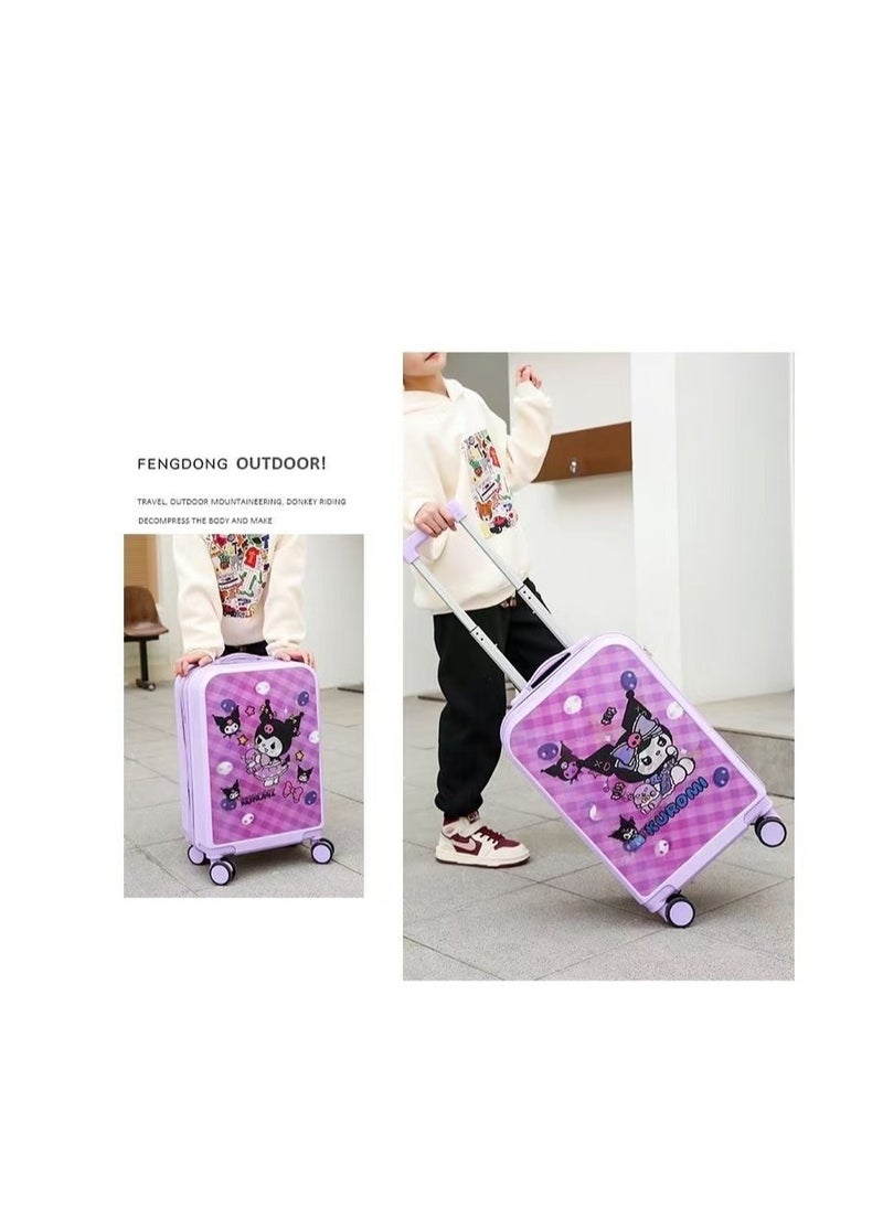 Children's suitcase 20-inch cabin suitcase universal wheel 3D deformation pattern sticker AB surface pattern switch lightweight carry-on suitcase travel suitcase cabin suitcase children's toddler tr