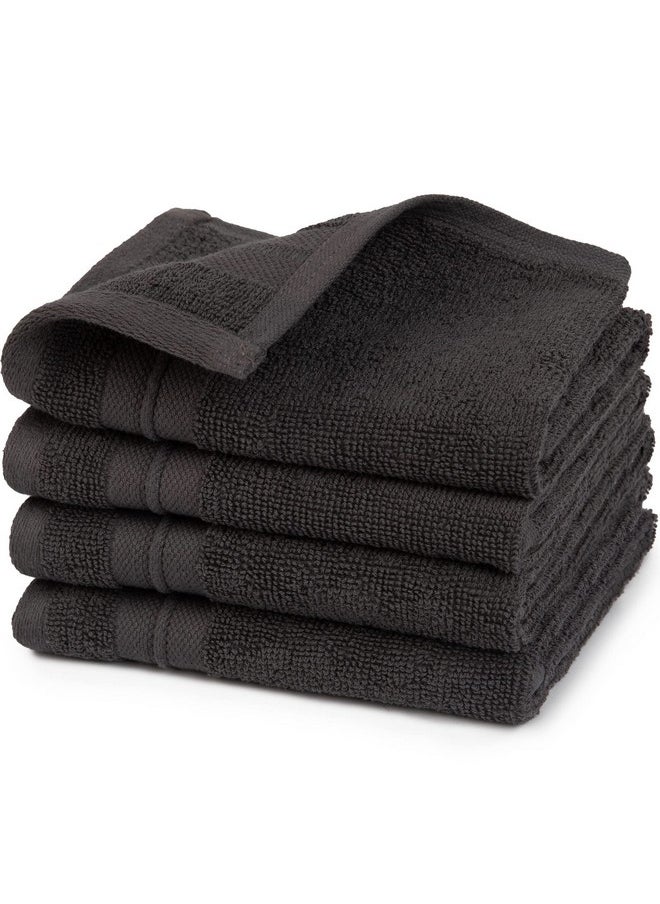 Washcloths Set 100% Cotton Gray, Oeko-Tex Terry Cotton, Soft And Absorbent Wash Cloths For Your Body, Face Towel For Washing Face, Set Of Four, 13 In X 13 In