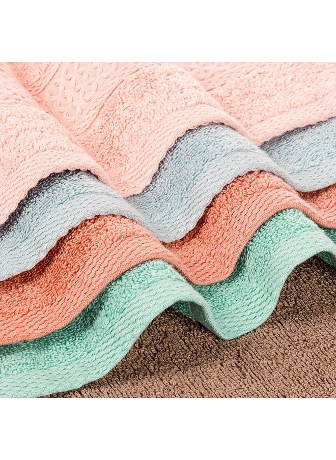 Washcloths For Body And Face - Absorbent Bath Towels Bulk Set, 100% Cotton Hotel Towels For Bathroom . Durable,Soft Wash Rag (Multicolor, Pack Of 12)