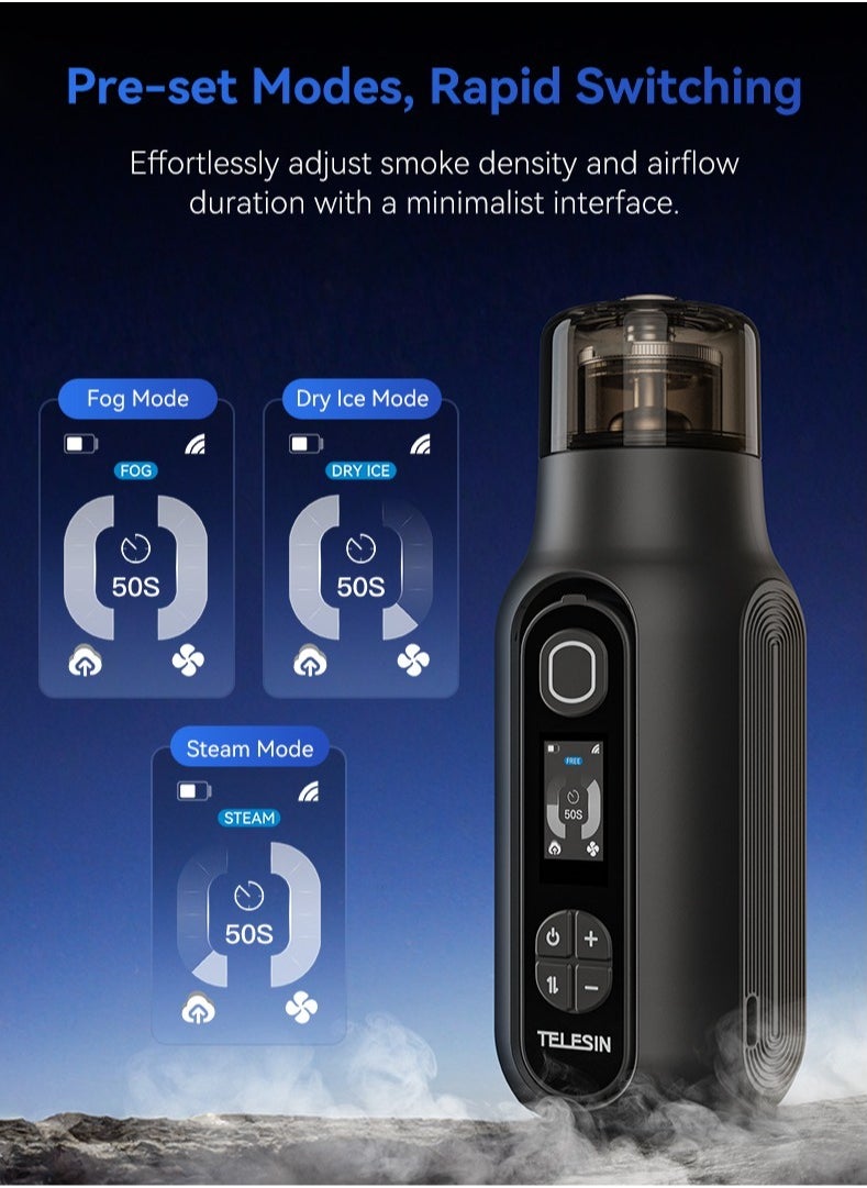 Fog Machine, Photography Fog Effect, Portable Fog Maker, with Remote Control Fogger Machine, for Video Shoot and Parties