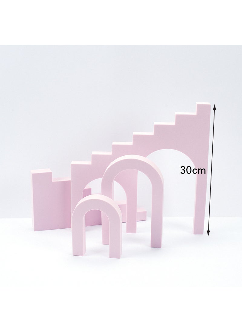 Cube Photo Photography Internet Celebrity Props Ins Stereoscopic Jewelry Beauty Makeup Ornaments Gourmet Pat Decorative Background Cloth Pink ladder combination