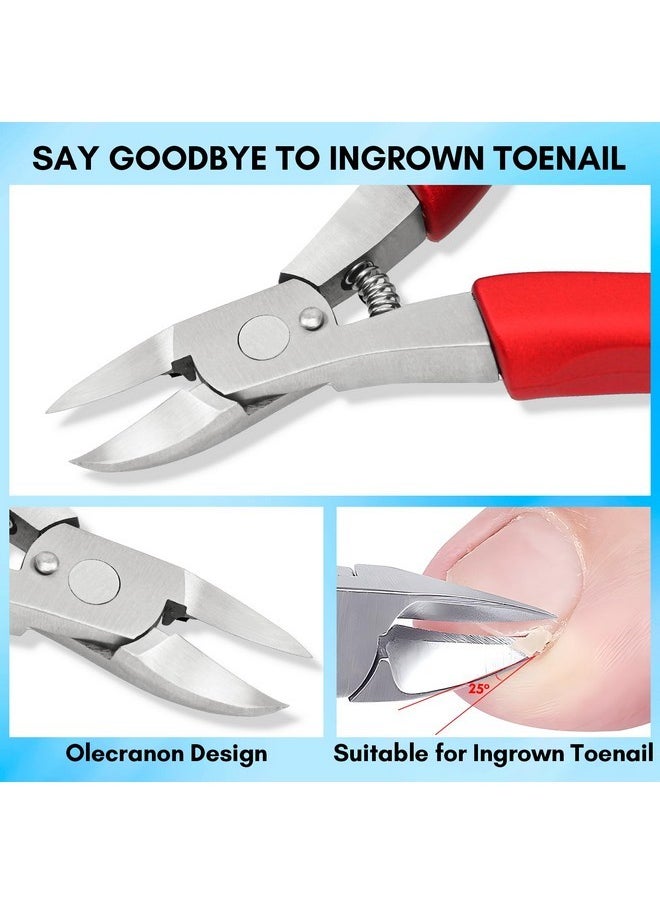 Toenail Clippers, Professional Toe Nail Clippers For Thick Toenails, 5 In 1 Super Sharp Nail Clippers Set Stainless Steel Ingrown Toenail Removal Kit For Men, Women, Seniors
