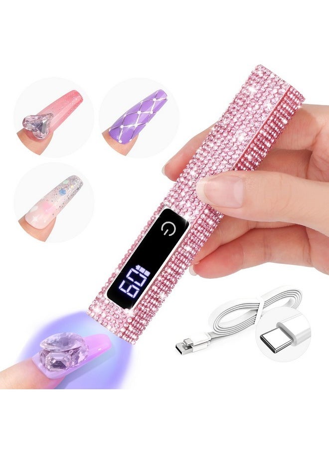 Glitter U V Light For Gel Nails: 2024 12W Lcd Screen Handheld U V Nail Lamp 8X-Faster Cure Led Lamp Visible Timer Touch Screen Gel Nails Lamp Cordless Nail Dryer For Home Salon Use