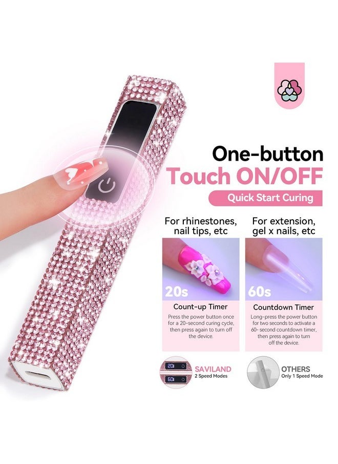 Glitter U V Light For Gel Nails: 2024 12W Lcd Screen Handheld U V Nail Lamp 8X-Faster Cure Led Lamp Visible Timer Touch Screen Gel Nails Lamp Cordless Nail Dryer For Home Salon Use