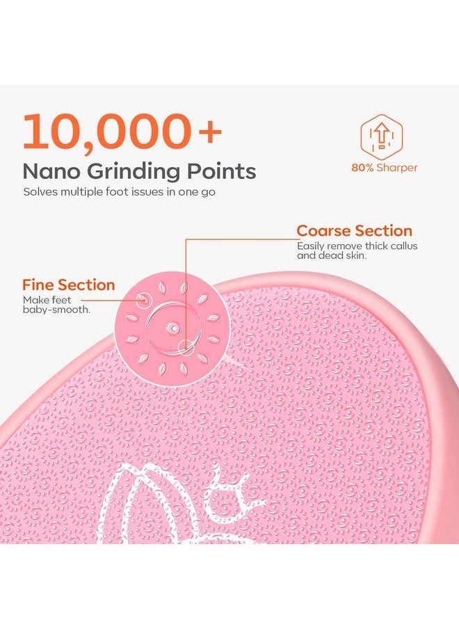 Nano Glass Foot File - Professional Foot Scrubber And Callus Remover, Heel Scraper For Cracked Heels, Dead Skin Remover, Foot Buffer For Soft Feet, Safe Pedicure Tool With Anti-Slip Handle
