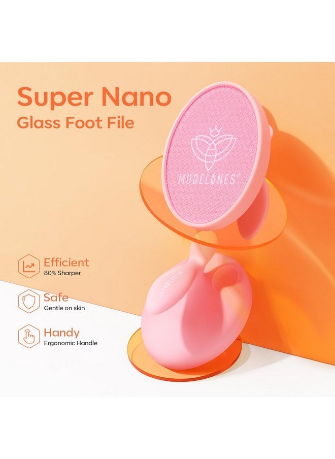 Nano Glass Foot File - Professional Foot Scrubber And Callus Remover, Heel Scraper For Cracked Heels, Dead Skin Remover, Foot Buffer For Soft Feet, Safe Pedicure Tool With Anti-Slip Handle