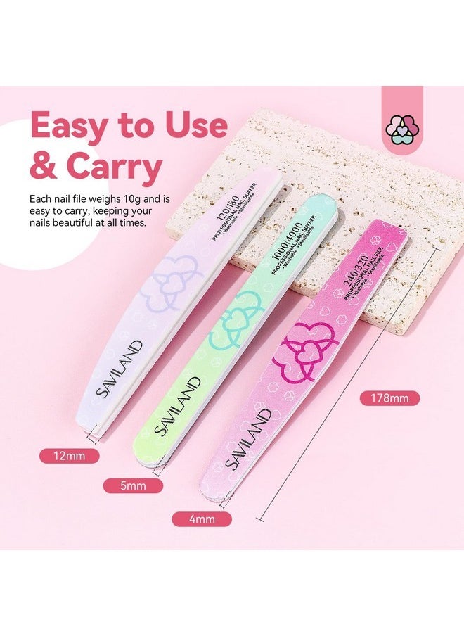 Nail File Buffer For Acrylic Nails: 16Pcs Professional Emery Board For Nails Nail Buffers Manicure Kit Acrylic Nails & Natural Nails 100/180-4000 Grit Doubled Sides Emory Boards Beauty Gift