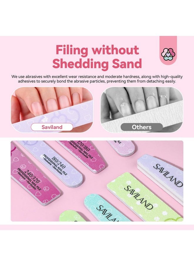 Nail File Buffer For Acrylic Nails: 16Pcs Professional Emery Board For Nails Nail Buffers Manicure Kit Acrylic Nails & Natural Nails 100/180-4000 Grit Doubled Sides Emory Boards Beauty Gift