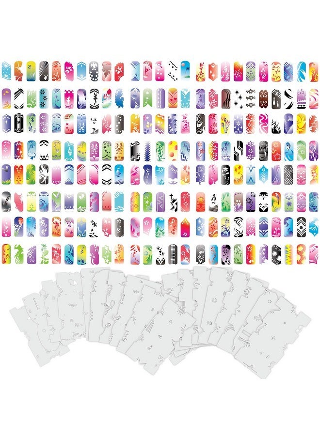 Airbrush Nail Stencils - Design Series Set # 6 Includes 20 Individual Nail Templates With 14 Designs Each For A Total Of 280 Designs Of Series #6