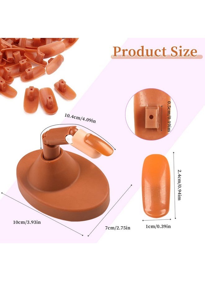 Nail Practice Fingers For Acrylic Nails, Practice Hand For Nail Training, 4Pcs Adjustable Plastic Fake Fingers For Nail Tech, With 100 Pcs Refill Nail Tips And 2 Finger Base