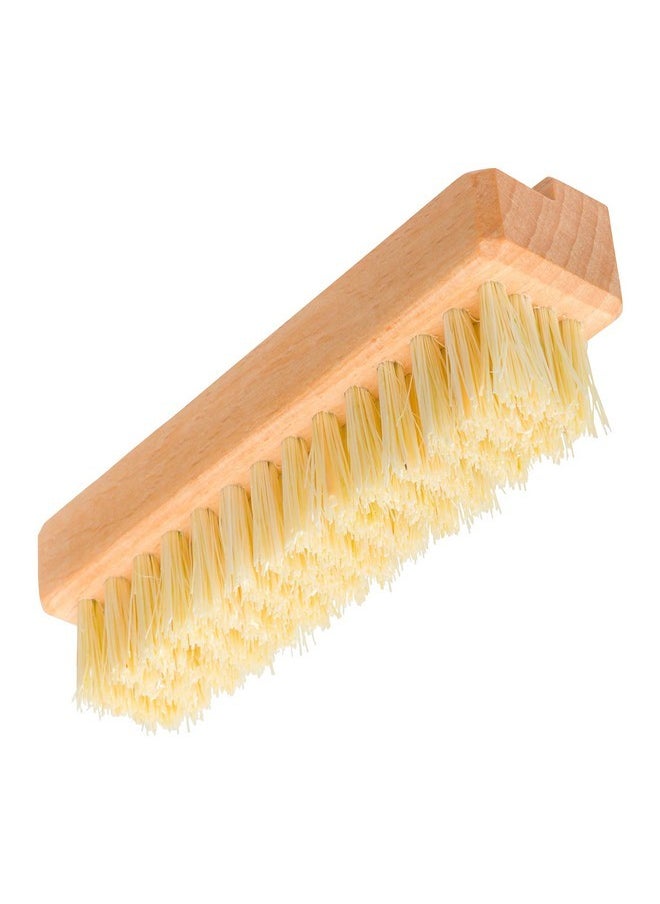 Natural Tampico Fiber Nail Brush With Oiled Beechwood Handle, Double-Sided Design With Angled Bristles, 3-1/2-Inches