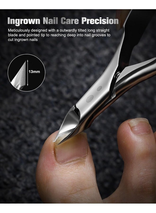 Tilted Straight Blade Ingrown Toenail Clipper, Stainless Steel Toenail Clippers For Thick Nails, Sharp Toe Nail Clippers For Seniors For Ingrown Toenail Care (Silver)