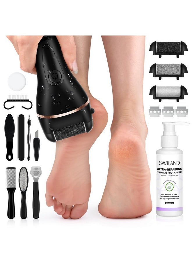 2024 Electric Feet Callus Remover With Ultra-Repair Foot Cream 120 G: Rechargeable Portable Electric Callus Remover For Feet Professional Pedicure Care Kit For Cracked Dead Skin