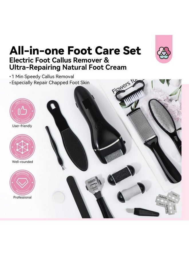 2024 Electric Feet Callus Remover With Ultra-Repair Foot Cream 120 G: Rechargeable Portable Electric Callus Remover For Feet Professional Pedicure Care Kit For Cracked Dead Skin