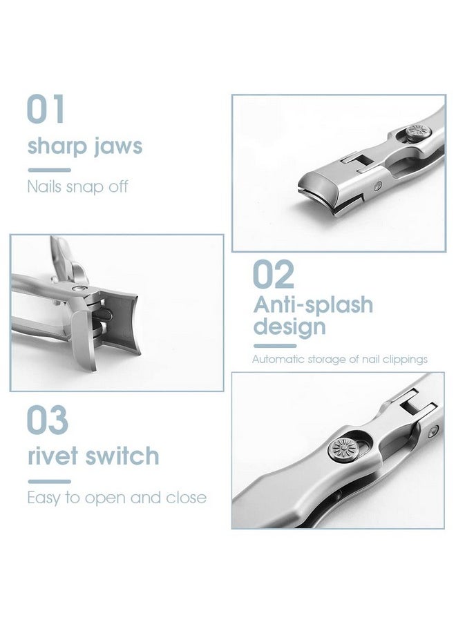 ® Nail Clippers For Men Stainless Steel Nail Cutter With Leather Cover Toenail Clippers For Thick Nails, Professional Nail Cutter