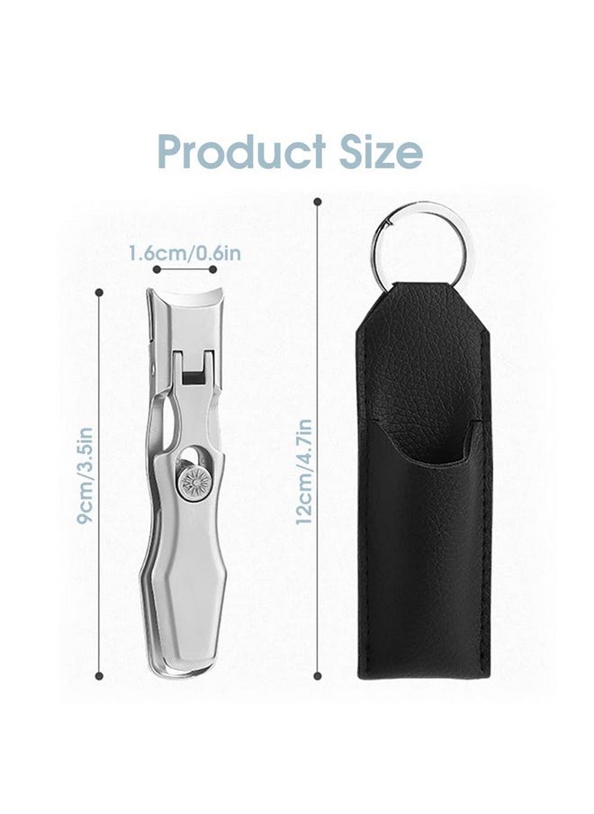 ® Nail Clippers For Men Stainless Steel Nail Cutter With Leather Cover Toenail Clippers For Thick Nails, Professional Nail Cutter