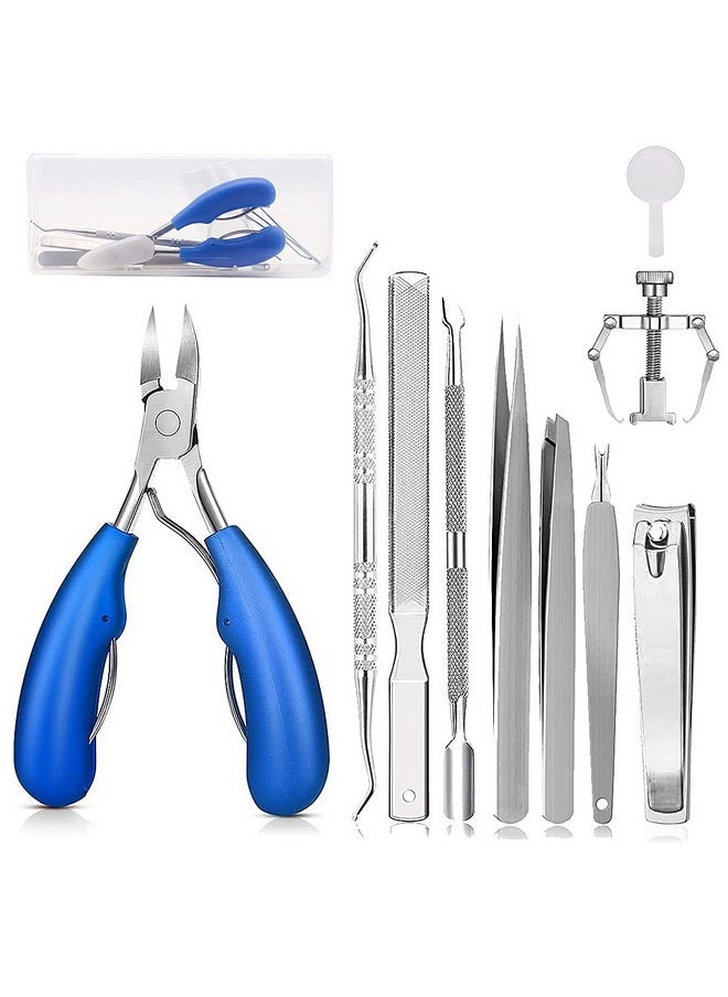 10Pcs Nail Cutter Toenail Toolpedicure Kit Professional Tools Toe Nail Clippers For Adult Fingernail Manicure Set,For Ingrown Toenail Treatment/Thick Nails/Normal Nails