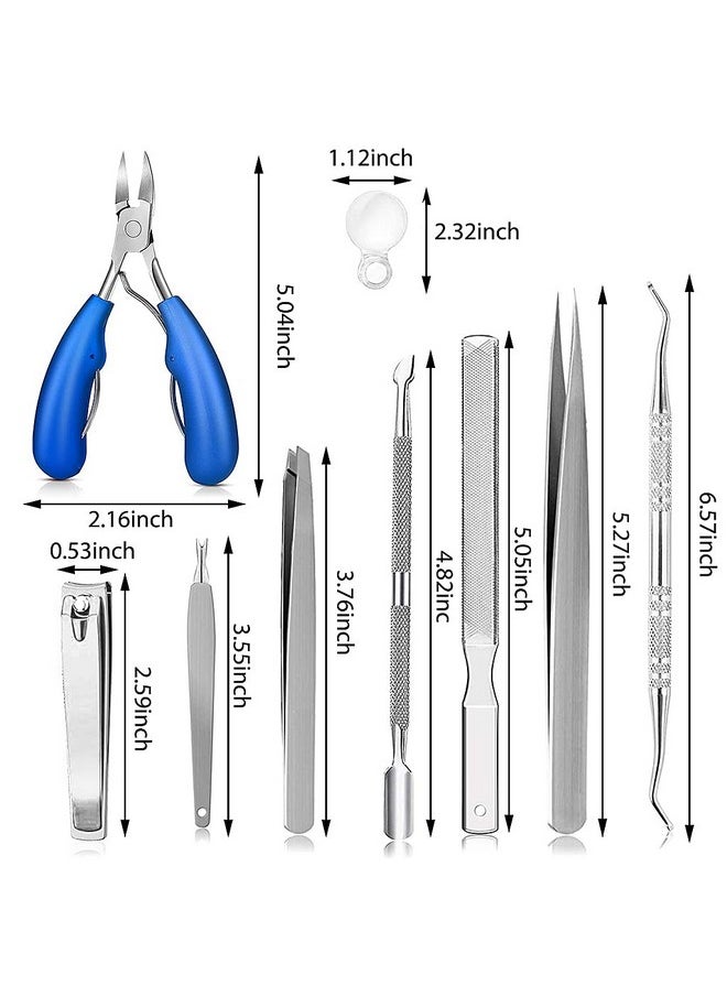 10Pcs Nail Cutter Toenail Toolpedicure Kit Professional Tools Toe Nail Clippers For Adult Fingernail Manicure Set,For Ingrown Toenail Treatment/Thick Nails/Normal Nails