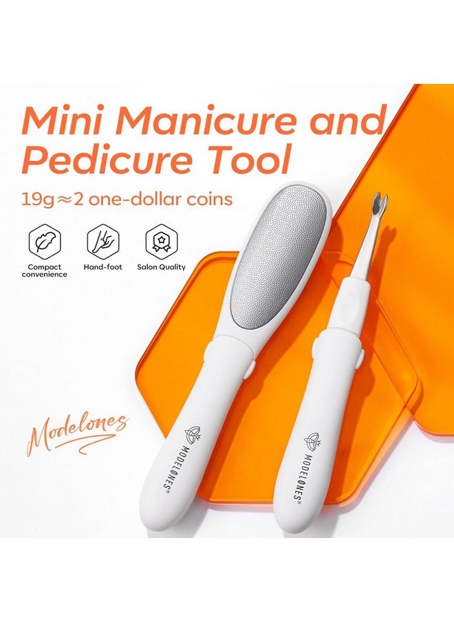 Mini Foot File Callus Remover, Multifunction 2-In-1 Pedicure Tools For Feet With Double-Sided Foot Rasp, Dead Skin Fork - Safe, Lightweight Foot Sander Perfect For Daily Hand & Foot Care