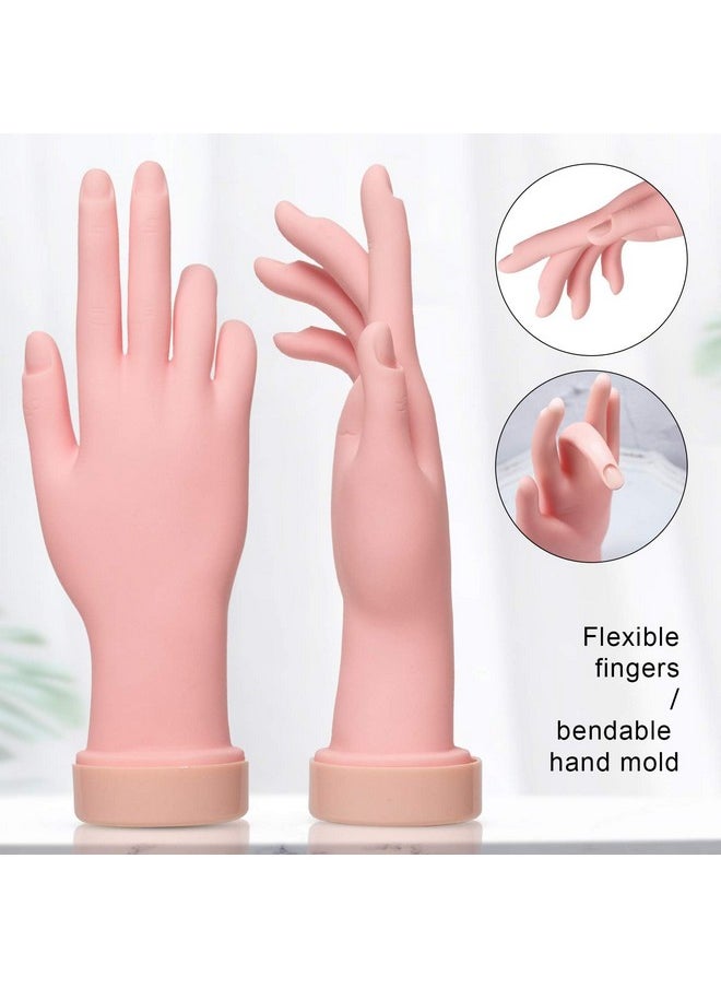 Nail Trainning Practice Hand Flexible Soft Plastic Mannequin Hand Nail Art Trainer Manicure Practice Hand Tool