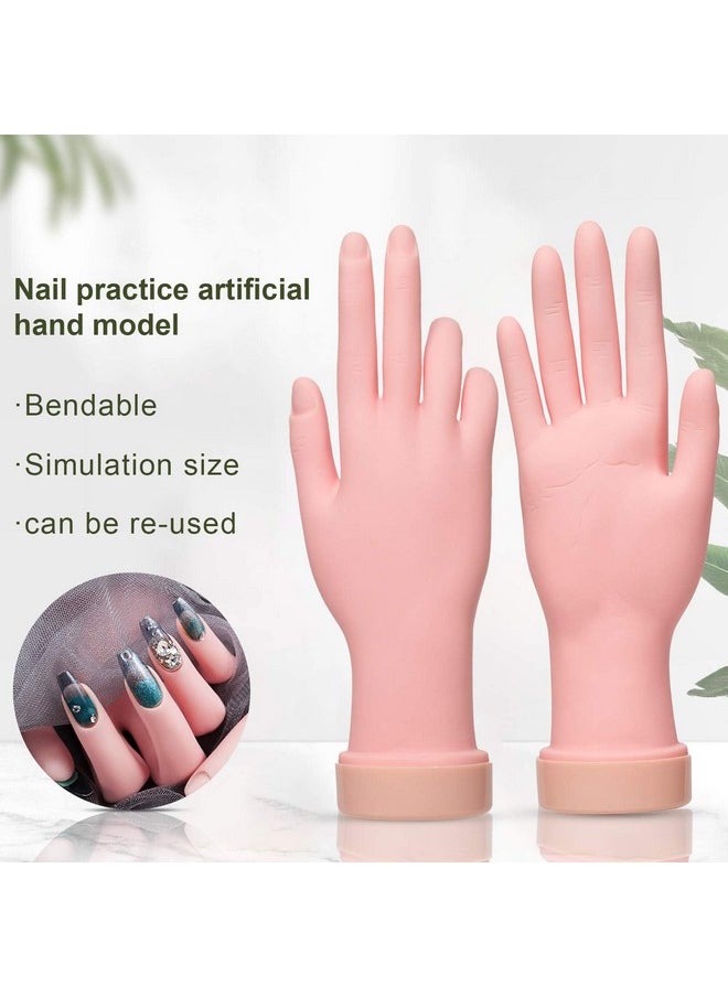 Nail Trainning Practice Hand Flexible Soft Plastic Mannequin Hand Nail Art Trainer Manicure Practice Hand Tool