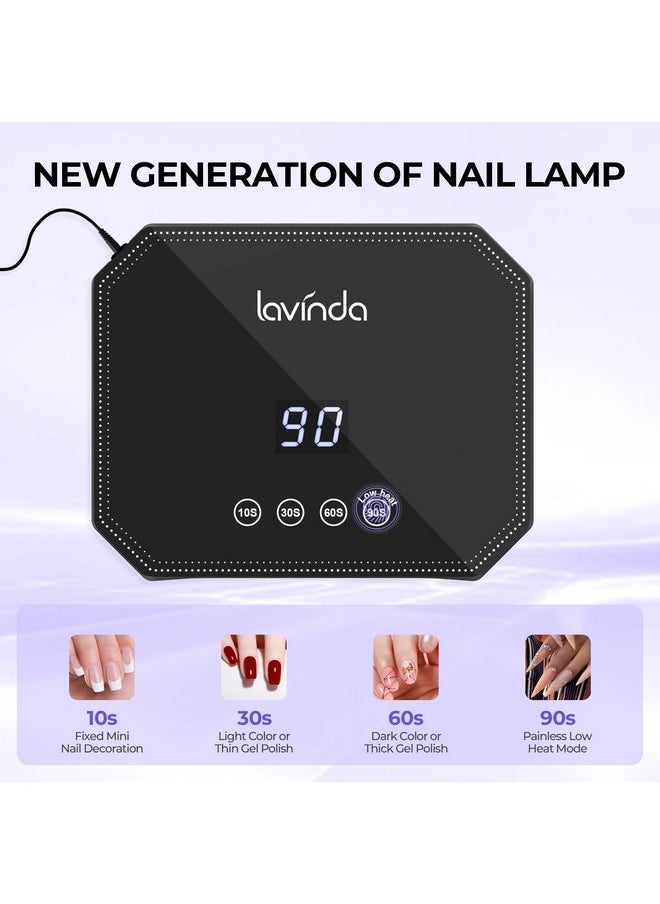 54W Uv Nail Lamp, Professional Led Nail Lamp Uv Light For Gel Polish Nails, Fast Drying Nail Dryer Nail Light With 4 Timers Large Lcd Display, Salon & Home Use For Women Mom Girlfriend