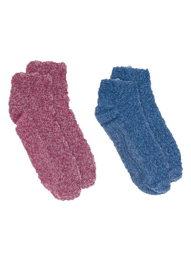 Women'S 2 Pack Soothing Spa Low Cut Lavender + Vitamin E Socks With Silicone Treads, Pink, Shoe Size: 4-10