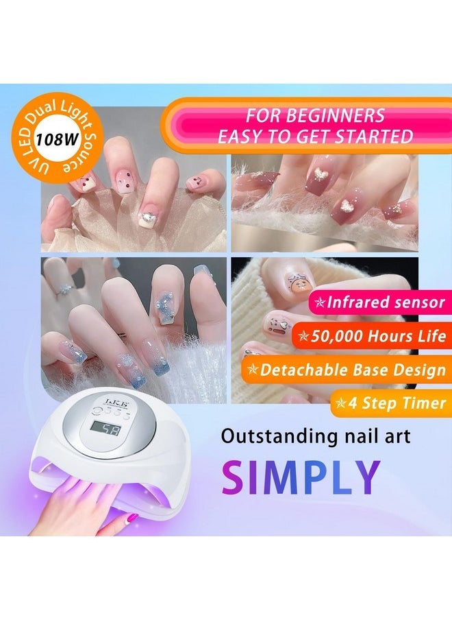 108W Uv Nail Lamp, Uv Light For Gel Nails Polish 36Leds Nail Lamp With 4Timer Settings Nail Dryer Light With Lcd Screen Auto Sensor Professional