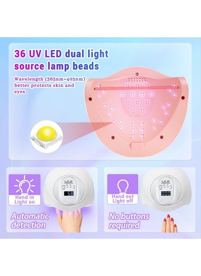 108W Uv Nail Lamp, Uv Light For Gel Nails Polish 36Leds Nail Lamp With 4Timer Settings Nail Dryer Light With Lcd Screen Auto Sensor Professional