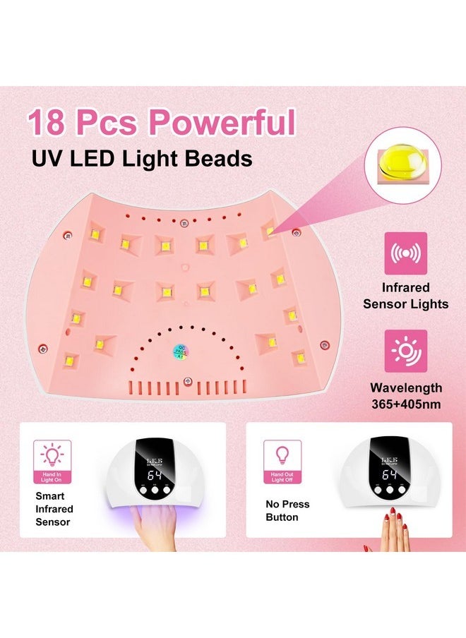 Uv Light For Gel Nails, 54W Uv Led Nail Lamp With 18 Beads 3 Timer Setting & Auto Sensor Nail Dryer For Gel Polish Polygel Fast Curing Manicure Professional Uv Nail Light Home Salon Nail Tools