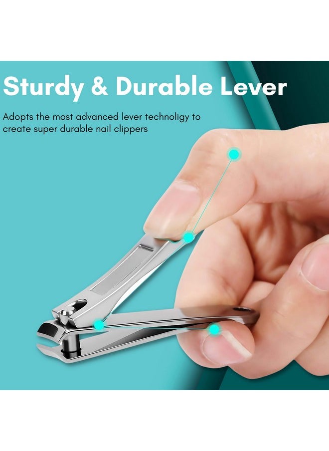 Professional Nail Cutter Set For Men, Includes Cuticle Cutter, Finger & Toe Clipper Set Designed For Thick Nails, Comfortable Non-Slip Handle, Reduces Spread Of Nail Fungus With Curved Edges & Built-In File