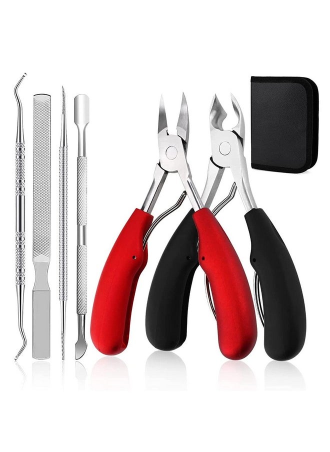 ® Ingrown Toenail Correction Tool Professional Toenail Clippers For Thick Nails, Heavy Duty Curved Blade Toe Nail Clipper For Adults, Seniors, Manicure Set Nail File With Storage Bag