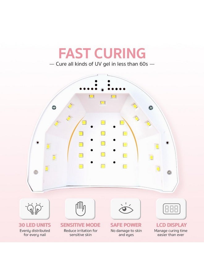 Uv Led Nail Lamp, Uv Light With Lcd Display, Professional Nail Dryer With Automatic Sensor, 4 Timers And Sensitive Mode