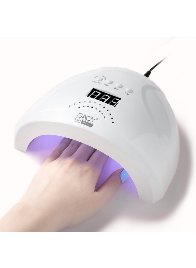 Uv Led Nail Lamp, Uv Light With Lcd Display, Professional Nail Dryer With Automatic Sensor, 4 Timers And Sensitive Mode