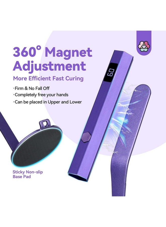 Handheld Magnetic U V Light For Nails: 2-In-1 Fast Curing U V Nail Dryer Nail Stamper Magnetic Stand Wireless Handheld Lcd Display Screen Nail Light Portable Mini Nail Dryer Gel Lamp Light