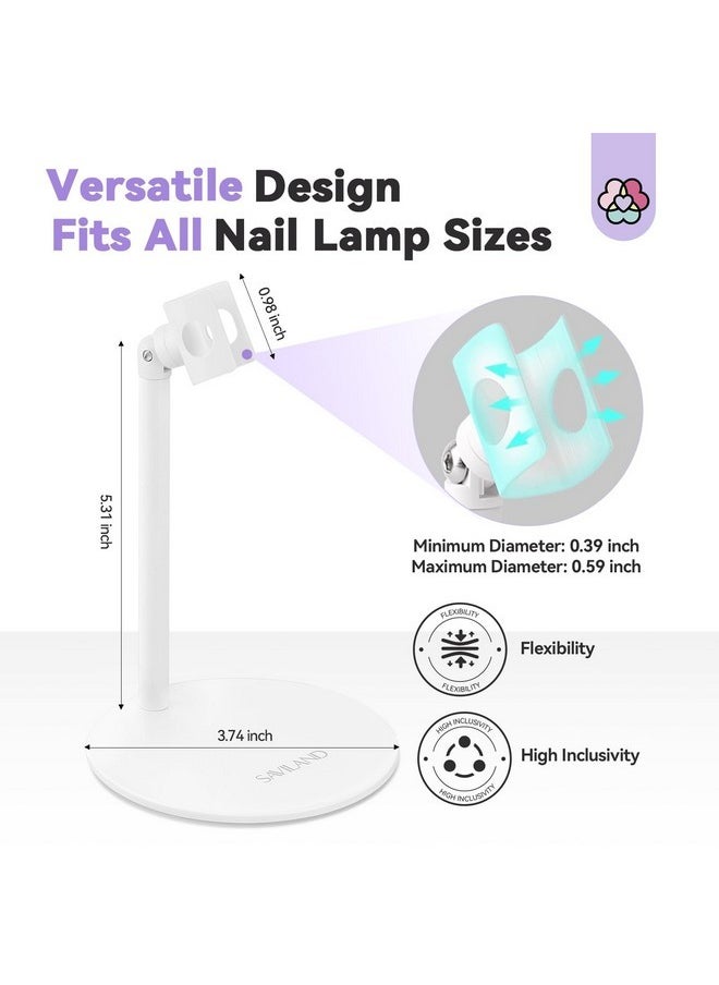 U V Nail Lamp Stand: Sturdy Only U V Light Stand For Gel Nails Polish 360° Adjustable Magnetic Rotation U V Nail Light Stand Portable Handsfree Builder Nail Gel Lamp Stand Home Salon Manicure