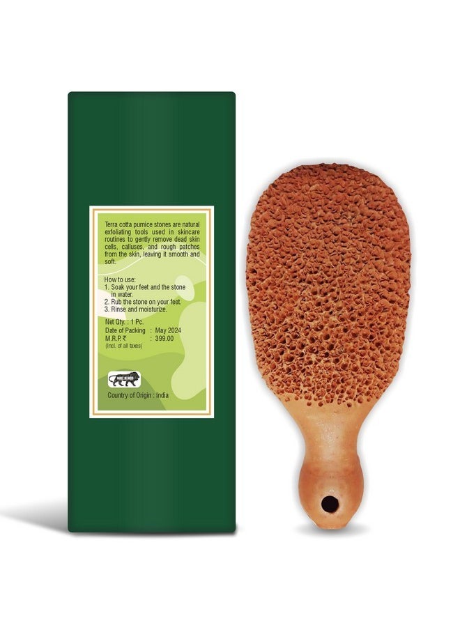 Pumice Stone For Feet, Foot Exfoliator Scrubber, Callus Remover, Made Of Natural Terra-Cotta, Exfoliates & Smooths Rough Skin