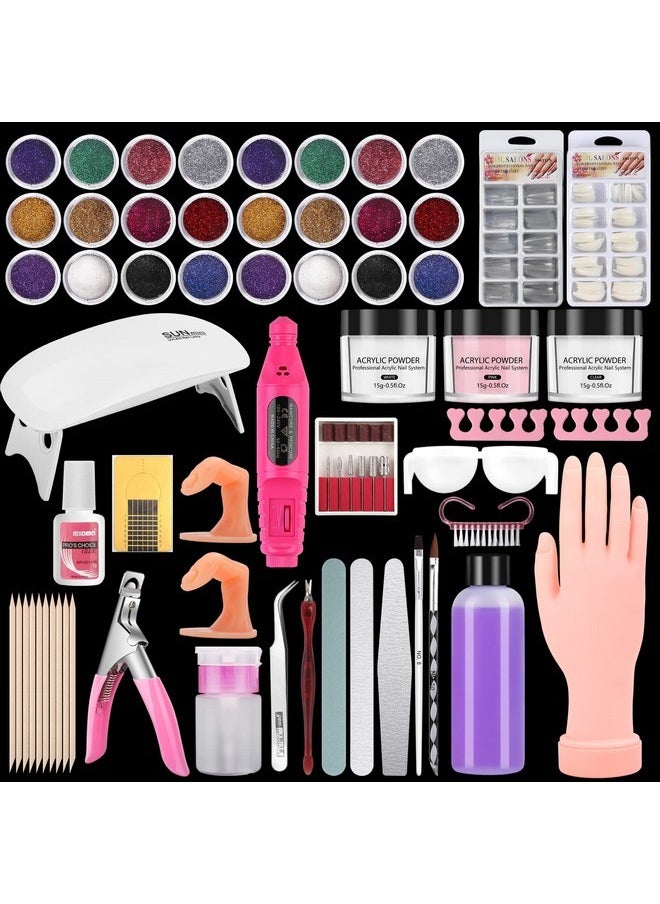 Practice Hand For Acrylic Nails Kit, Fake Hand For Nail Practice Mannequin Hand, Nail Training Finger Kit Set Professional Acrylic With Everything, Nail Starter Kit For Beginners With Drill Uv Light