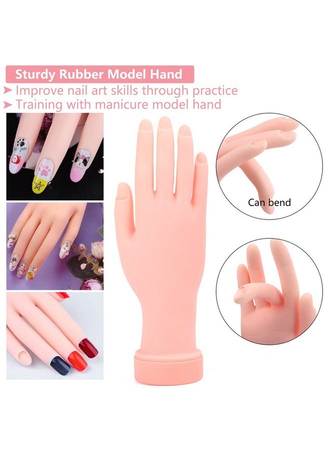 Practice Hand For Acrylic Nails Kit, Fake Hand For Nail Practice Mannequin Hand, Nail Training Finger Kit Set Professional Acrylic With Everything, Nail Starter Kit For Beginners With Drill Uv Light