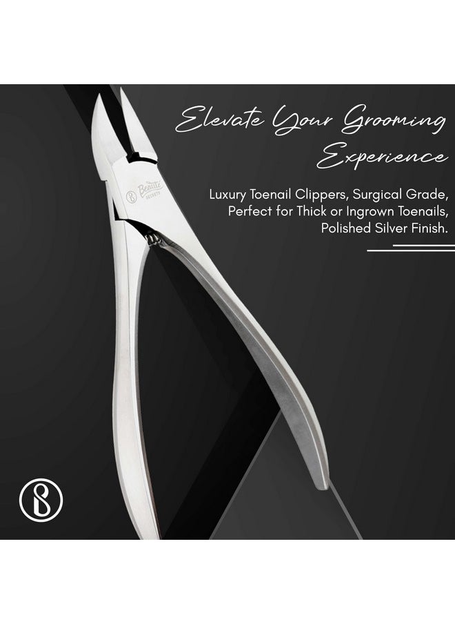 Luxury Toenail Clippers For Thick Or Ingrown Toenails Surgical Grade Nail Clippers, Silver